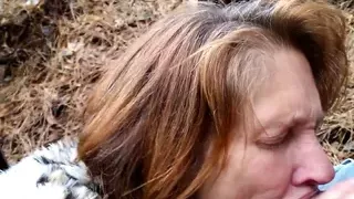 Cheap Toothless Mature Whore Fucked Without Condom in Forest