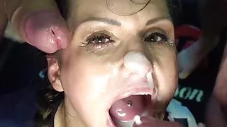 Uniform barbara bieber shows oral and bukkakes