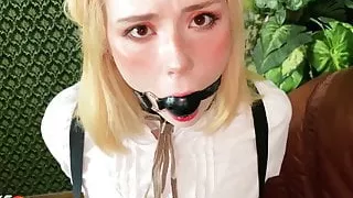 Bondage Babe Deepthroat and Hardcore Pussy Fuck - Cumshot PO