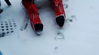 Dgb-f Sehr hohe rote Absätze Schnee