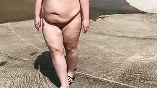 Fully naked. Almost caught