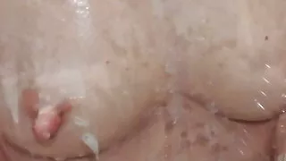 Gigantic Long Nipples Mature in the shower