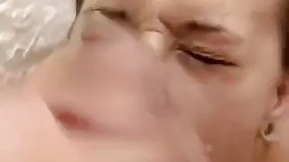 French Webslut Nadia gets Huge Facial