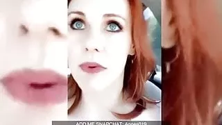 Slut MILF masturbates her clit while driving