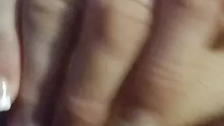 Playing with her puss