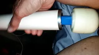 Cock milking while caged