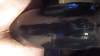 Schwarzer dicker Dildo in meiner Muschi Arsch