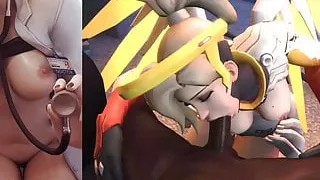 Blacked waifu - mercy blowing that bbc