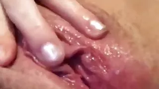 close-up on the pussy of a young woman masturbating