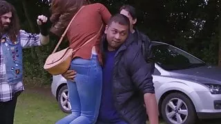 Trisha hot ass grab and panty show