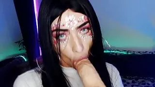 Incredible Trans Dildo Blowjob