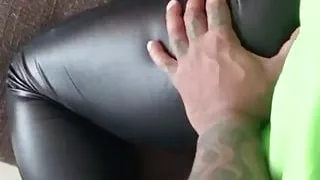 Anal Fuck in leather catsuit