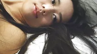 Asian adult model Estelle Lela Angels playes in bed