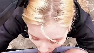 Babe with Big Ass Suck Cock and Hardcore Sex in the Wood