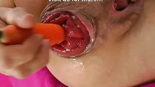 Easter Rabbit Sindy Rose with penis pump on prolapse