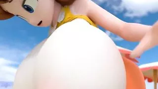 Princess Daisy breast expansion with sound (MMD)
