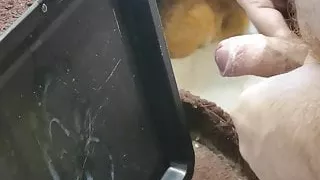 Massive 10 shot cumshots on baking tray