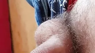 tiny uncut willy does a tiny unaided cum