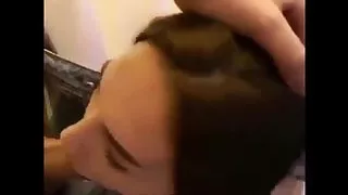 My girlfriend swallows her deep throat cock