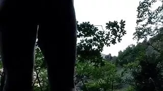 Naughty girl undresses all alone in the woods!!!