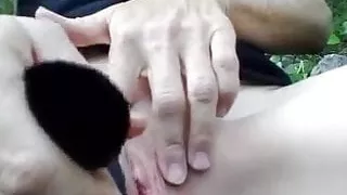 Naughty girl plays with clit, Close up pussy play with inser