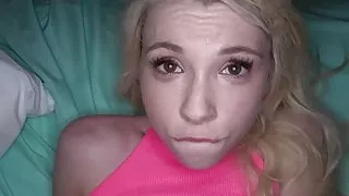 cute blonde petite babysitter gets caught with big dick boyfriend 