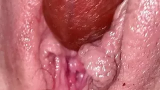 Wife playing with her toy