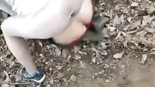 Asian Wife Dogging Old Man With Husband Outdoors