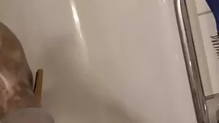 Punished in transparent rubber riding boots