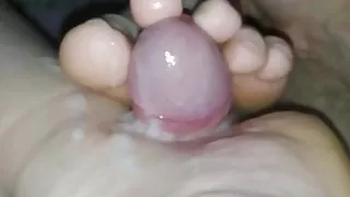 My pregnant wife footjob with cumshot