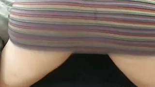 Thick nasty girl fucked through black panties