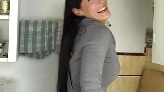 Yanks MILF Angela Humping The Sink