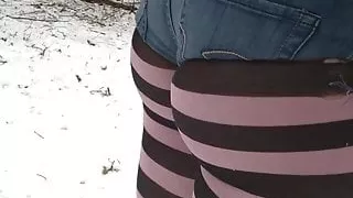 Showing my sissy bubble butt outdoors
