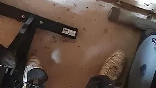 Construction worker outdoor wank