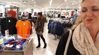 THREESOME CUM WALK IN SHOPPING CENTER AFTER Changing room