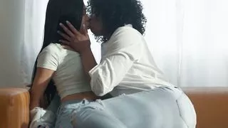 Small tit Ebony lesbian Misty Stone eats out lil asian