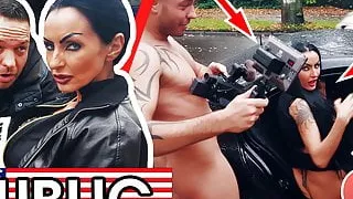 German goth SIDNEY DARK riding cock in the car! Dates66.com