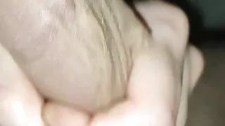 Handjob nylon ankle with cum