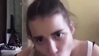 Roommate walk in while giving blowjob