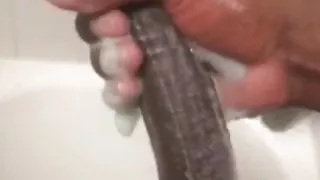 Shower stroke and cumshot