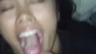 Asian GF Takes Facial