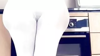 PAWG in white leggings