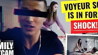 Creeper stepson's cam catches stepmom fucking his friend