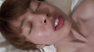Japanese twink banged in his asshole after sucking it hard
