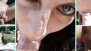 Blowjob and hole action in the garden