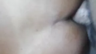 Fiery girl moaning with stick all stuck in her ass