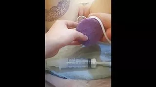 first time using female condom with bad dragon toy