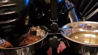 Slave Slut-Orgasma Celeste eating dog food and drinking piss