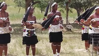 Busty African women topless dance 2
