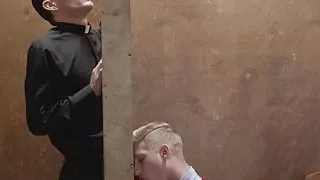 Blonde Twink Barebacked In Confessional Booth